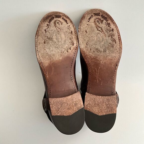 Sonora Isabella Leather Western Distressed Ankle Boots Brown 10 - Picture 9 of 12